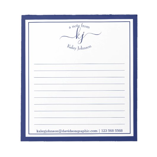 Personalisierter Name der Marine | Aus dem Schreib Notizblock (Vorderseite)