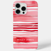 Personalisierter Name der modernen roten Streifen Case-Mate iPhone Hülle (Rückseite)