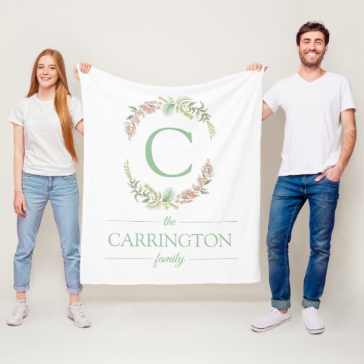 Personalisierter Name der Monogram-Familie Fleecedecke (Beispiel)