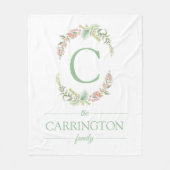 Personalisierter Name der Monogram-Familie Fleecedecke (Vorderseite)