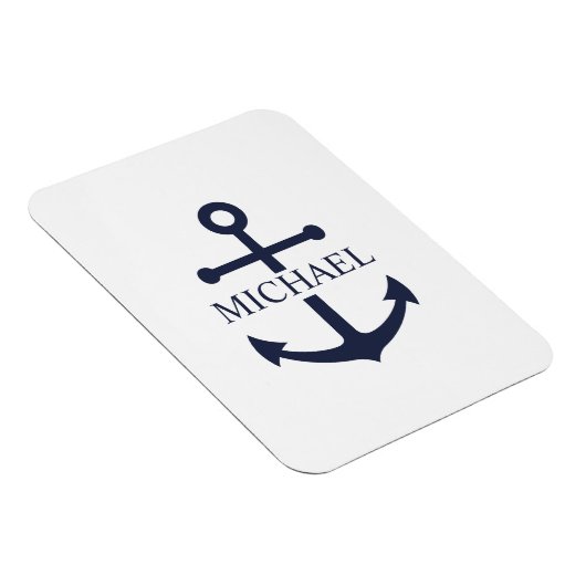 Personalisierter Name der Nautic Navy Blue Anchor Magnet (Rechte Seite)