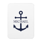 Personalisierter Name der Nautic Navy Blue Anchor Magnet (Vertikal)