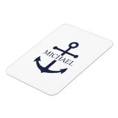Personalisierter Name der Nautic Navy Blue Anchor Magnet (Linke Seite)