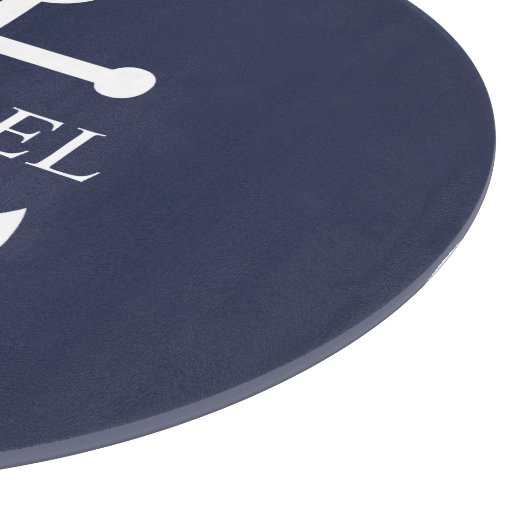 Personalisierter Name der Nautic Navy Blue Anchor Schneidebrett (Ecke)