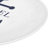 Personalisierter Name der Nautic Navy Blue Anchor Schneidebrett (Ecke)