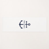 Personalisierter Name der Nautic Navy Blue Anchor Yogamatte (Vorderseite (Horizontal))