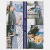 Personalisierter Name der Navy Custom Foto Collage Fleecedecke (Vorderseite)