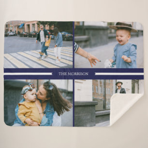 Personalisierter Name der Navy Custom Foto Collage Sherpadecke