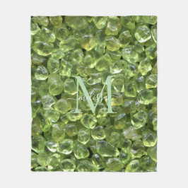 Personalisierter Name der Peridot Birthstone Monog Fleecedecke