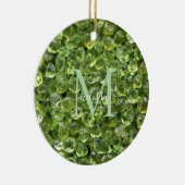 Personalisierter Name der Peridot Birthstone Monog Keramik Ornament (Rechts)