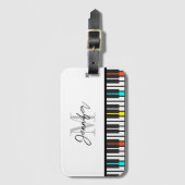 Personalisierter Name der Piano-Monogramm Gepäckanhänger (Vorderseite Vertikal)