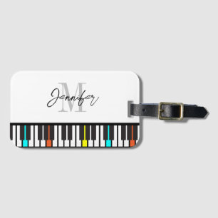 Personalisierter Name der Piano-Monogramm Gepäckanhänger