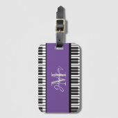 Personalisierter Name der Piano-Monogramm Gepäckanhänger (Vorderseite Vertikal)