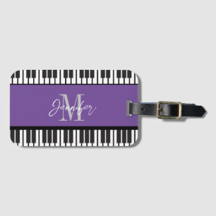 Personalisierter Name der Piano-Monogramm Gepäckanhänger
