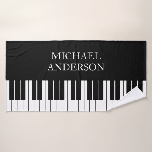 Personalisierter Name der Piano-Tastatur Badehandtuch (Badehandtuch)