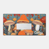 Personalisierter Name der Pilze aus den Wäldern Schreibtischunterlage (Tastatur & Maus)