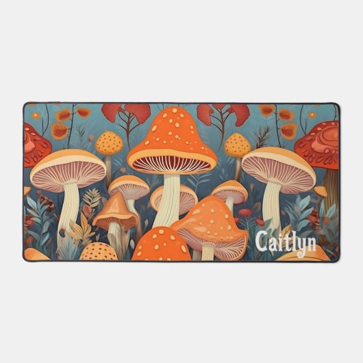 Personalisierter Name der Pilze aus den Wäldern Schreibtischunterlage (Vorderseite)