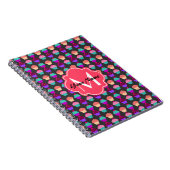 Personalisierter Name der Pink Cupcakes, Monogramm Notizblock (Rechte Seite)