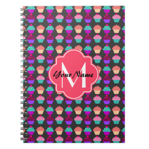 Personalisierter Name der Pink Cupcakes, Monogramm Notizblock