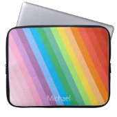 Personalisierter Name der Regenbogenfarben Streife Laptopschutzhülle (Vorderseite)