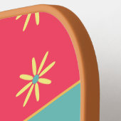 Personalisierter Name der Retro-Blume Pickleball Schläger (Linke Seite)