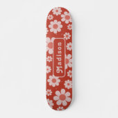 Personalisierter Name der Retro-Floral Skateboard (Vorne)
