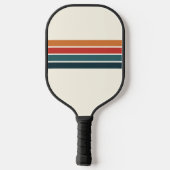 Personalisierter Name der Retro-Streifen Pickleball Schläger (Rückseite)