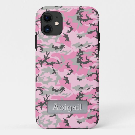 Personalisierter Name der rosa Camouflage Case-Mate iPhone Hülle (Rückseite)