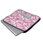 Personalisierter Name der rosa Camouflage Laptopschutzhülle (Vorne Knopf)