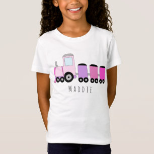 Personalisierter Name der rosa Lokomotive des Mäd T-Shirt