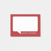 Personalisierter Name der Rot- und Weißgesprächsbl Post-it Klebezettel (Vorderseite)