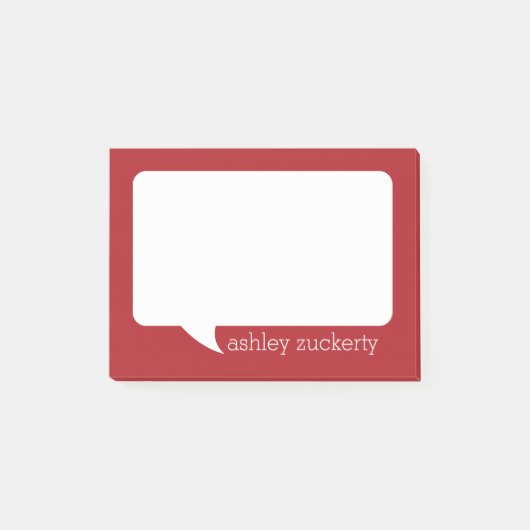 Personalisierter Name der Rot- und Weißgesprächsbl Post-it Klebezettel (Vorderseite)