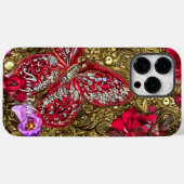 Personalisierter Name der Rotblütenschmetterlinge Case-Mate iPhone Hülle (Rückseite (Horizontal))