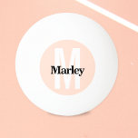 Personalisierter Name der roten, farbigen Monogram Tischtennisball<br><div class="desc">Pink Bold Monogram Name Personalisiert Pong Ball Pong Ball</div>