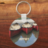 Personalisierter Name der roten Kanus Schlüsselanhänger (Vorderseite)