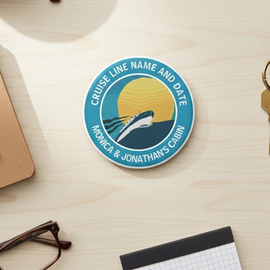 Personalisierter Name der Runde der Kabine Magnet