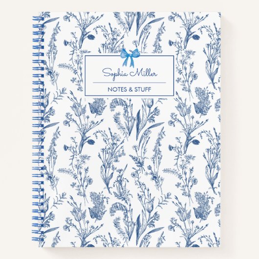 Personalisierter Name der Rustikale Blume Notizblock (Vorderseite)