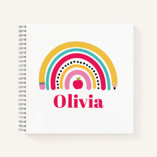 Personalisierter Name der Schule Rainbow Notizblock