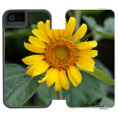 Personalisierter Name der Sonnenblume Incipio iPhone Geldbeutel-Hülle (Folio Geöffnet)