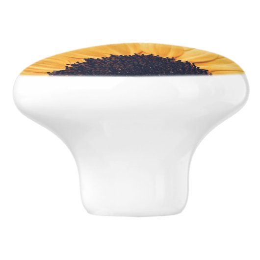 Personalisierter Name der Sonnenblume Keramikknauf (Seitenansicht)