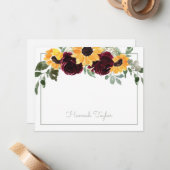 Personalisierter Name der Sonnenblume Mitteilungskarte (Vorderseite/Rückseite Beispiel)