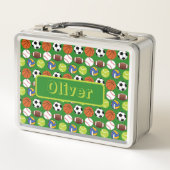 Personalisierter Name der Sportbälle Metall Brotdose (Vorderseite)