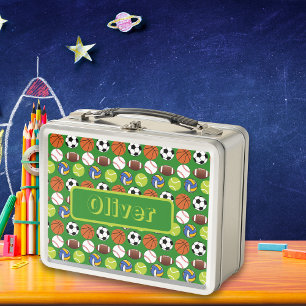 Personalisierter Name der Sportbälle Metall Brotdose