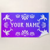 Personalisierter Name der Strandpalme Strandtuch (Vorderseite)