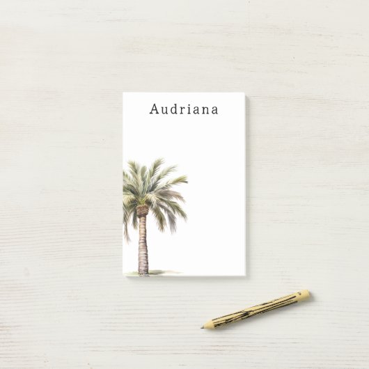 Personalisierter Name der tropischen Palme Post-it Klebezettel (Auf Schreibtisch)