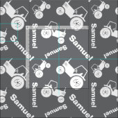 Personalisierter Name der Zugmaschine Graugewebe Stoff (Kachel)