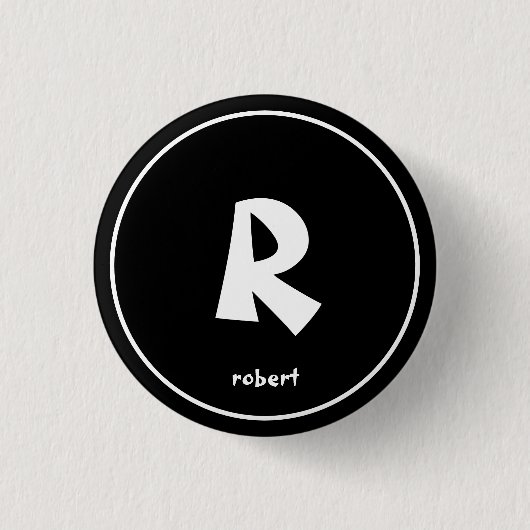 Personalisierter Name des Anfangsmonogams in Schwa Button (Vorderseite)
