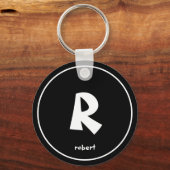 Personalisierter Name des Anfangsmonogams in Schwa Schlüsselanhänger (Vorderseite)