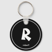 Personalisierter Name des Anfangsmonogams in Schwa Schlüsselanhänger (Rückseite)