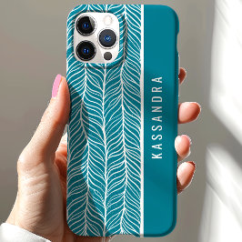 Personalisierter Name des aquamarinen und weißen H Case-Mate iPhone Hülle